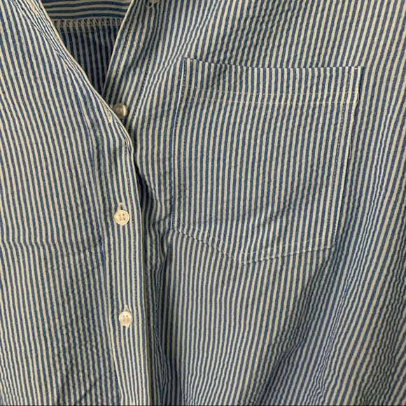 H&M Button-up Collared Blouse with Tie Front Size 6 - Picture 7 of 7